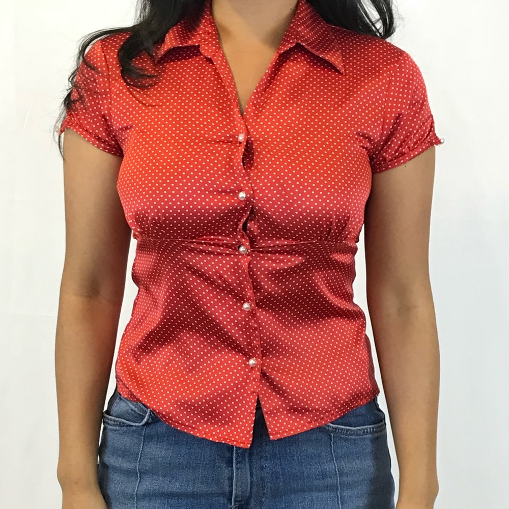 Vintage Polka Dot Button Down
